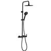 Wirquin 60722892 - Colonna doccia con miscelatore meccanico Black Roma Touch 5 getti, nero
