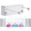 JOOM Stendibiancheria Retrattile Doppio Filo a Muro 2 x 4.2m Acciaio Inox