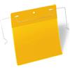 Durable Buste Portadocumenti con Filo, A5 Orizzontale, 50 Pezzi, giallo | Tasche identificative in polipropilene, inserto 210 x 148 mm, per contenitori e casse, retro colorato