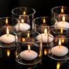 Romadedi Porta Candele Vetro Trasparente - Set di 24 Portacandele da Tavolo per Candele Lumini, Portacandela Moderno per Centrotavola Decorazioni Matrimoni Feste Natalizie Casa, 5.7 x 5 cm
