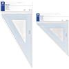 Staedtler 567 36-60 Squadra da 36 cm, 60/30 & STAEDTLER Mars 567, squadra da disegno di plastica blu trasparente, 45 gradi di angolo e 36 centimetri di ipotenusa, 567 36-45