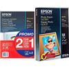 Epson C13S042169 Super Carta Fotografica Lucida, 2 x 15 fogli, 21 x 29.7 cm & Carta Fotografica Lucida, 10x15cm, 100 Fogli, Bianco