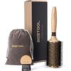 BESTOOL Spazzola rotonda per asciugatura, setole di cinghiale con perni in nylon Spazzola rotonda per capelli, spazzola professionale per lo styling per donne e uomini (Barrel 38mm)