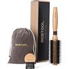 BESTOOL Spazzola rotonda per asciugatura, setole di cinghiale con perni in nylon Spazzola rotonda per capelli, spazzola professionale per lo styling per donne e uomini (Barrel 20mm)