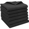 ZOLLNER 6 asciugamani per gli ospiti, lavette 40x60 cm, salviettine assorbenti, nero - con gancetto - lavabili a 60°C - cotone - qualità d'albergo