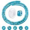 SUNNYCLUE 1 Scatola 167 Pezzi Perline Heishi in Pietra Naturale Disco Perline Turchesi Perline Piatte Rotonde in Pietra Preziosa con Filo Elastico per La Creazione di Gioielli, Braccialetti