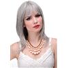 WIG ME UP - Parrucca Donna Altezza spalle Grigio Capelli lisci con Frangetta circa 50 cm 3003-51