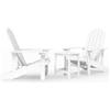 vidaXL AX Tavolino 2 Sedie Bianco Bar Giardino Elegante Veranda HDPE Patio News 3095704