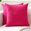 Encasa XO Encasa Set di 2 federe per cuscini in cotone I 18x18 in (45x45 cm) - Hot Pink I Senza inserto I Tinta unita Square Federe I Lavabili in lavatrice | Solo per uso interno