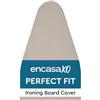 Encasa XO Copriasse da Stiro, Termoriflettente 125x39 cm | Beige, Universale | Tessuto Cotone | Imbottitura Fibra 5 mm | Cordone Elastico, Clip | Resistente Calore
