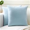 Encasa XO Encasa Set di 2 federe per cuscini in cotone I 18x18 in (45x45 cm) - Ice Blue I Senza inserto I Tinta unita Square Federe I Lavabili in lavatrice | Solo per uso interno