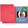 Leitz VON Leitz Leitz 30130025 - Cartellina portadocumenti, formato A4, in cartone con pinzatura, per 250 fogli, con copertina morbida, per scuola, studio e casa, 10 pezzi, colore: rosso