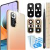 YHX-OU 6.67'' 2 Pezzi per Xiaomi Redmi Note 10 PRO Lente Vetro Camera Posteriore con pinzette + 1 Pezzi per Xiaomi Redmi Note 10 PRO Pellicola Fotocamera (Nero)