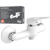 EISL NI168SCR-W Miscelatore monocomando, Facile Collegamento al Tubo Doccia, Colore Cromato, Doccetta Speed Bianco