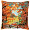 VERVACO Kit Cuscino Punto Croce PAESAGGIO AUTUNNALE Set Ricamo Principianti Cuscini Gobelin Decorativi ca. 40 x 40 cm Accessori Per Lavoretti Creativi DIY Casa Decor Hobby Adulti Cross Stitch