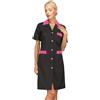 ISACCO CAMICE POSITANO NERO+Fucsia manica corta 65% POLIESTERE 35% COTONE - ISACCO 008960M