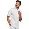 ISACCO CASACCA CORFÙ CON ZIP BIANCO manica corta 65% POLIESTERE 35% COTONE - ISACCO 055020M