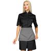 ISACCO Camice Venezia manica corta Nero + Codino Grigio Con Grembiulino 65% Poliestere - 35% Cotone ISACCO 007701G