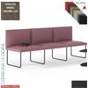 Elleci Office DOMINO poltrone attesa tre posti COMPONIBILE rivestimento tessuto ANGEL class 1IM