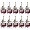 ETOPARS 10 Pezzi Mini Interruttore a levetta ON-ON 6A 125V / 3A 250V 6 Pin 2 Posizione DPDT Miniatura Auto Cruscotto Terminale a Saldare
