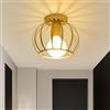 Comely Plafoniera Vintage E27 Soffitto, Lampada da Soffitto Industriale in Metallo Oro Stile Loft, Lampadario da Soffitto Classico per Corridoio, Sala da Pranzo, Cucina, Ufficio, Ristorante