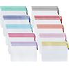 Yoassi 40pcs Borse di File A6 Sacchetto di Zip Impermeabile Mesh Buste Trasparenti, Cartelline Portadocumenti Plastica Colorati per Documenti Ricevute Materiale Scolastico Accessori da Viaggio