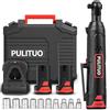 PULITUO 12V Chiave a cricchetto elettrica a batteria, 3/8 pollici, 50 N.M, con 2 batterie agli ioni di litio da 2,0 Ah, caricabatterie rapido, 10 prese