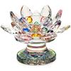BSTKEY 4,5 Cristallo colorato Lotus Flower Tealight Portacandele - Arcobaleno Colore Vetro