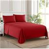 Sweet Home Collection Set di Biancheria da Letto di Lusso con Lenzuolo con Angoli, 2 federe, in Microfibra, Rosso, Completo