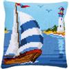 VERVACO Kit Cuscino Punto Croce BARCA A VELA Set Ricamo Principianti Cuscini Gobelin Decorativi ca. 40 x 40 cm Accessori Per Lavoretti Creativi DIY Casa Decor Hobby Adulti Cross Stitch