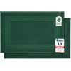Komfortec - Set di 2 Tappetini da Bagno, Tappetini in Spugna per Doccia, Lavabili, Assorbenti e a Rapida Asciugatura - 600 g/m², 100% Cotone, 50x70 cm, Verde Scuro