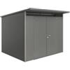 Biohort Casetta da giardino biohort avantgarde a6 in acciaio zincato colore grigio quarzo metallizzato con porta battente doppia 260x260x218 cm