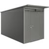 Biohort Casetta da giardino biohort avantgarde a4 in acciaio zincato colore grigio quarzo metallizzato con porta battente semplice 180x380x222 cm
