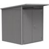 Biohort Casetta da giardino biohort avantgarde a1 in acciaio zincato colore grigio quarzo metallizzato con porta battente doppia 180x220x218 cm