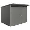 Biohort Casetta da giardino biohort avantgarde a6 in acciaio zincato colore grigio quarzo metallizzato con porta battente semplice 260x260x218 cm