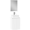 Baikal Mobile da bagno Onyx con fondo ridotto. Mobile sospeso a parete include lavabo in ceramica sopra piano di lavoro. Mobile montato. con Specchio 45 cm Profondità 36, 2 Ante Bianco Melamina