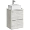 Baikal Onyx RIDUCIDO, Melamina 16 mm Legno, Quercia Grigia, 45 cm Fondo 36, 2 Cajones