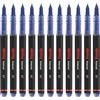 rOtring penna roller | Punta fine (0,7 mm) per una scrittura ordinata | Inchiostro blu | 12 pezzi