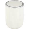 WENKO Secchio con coperchio oscillante Agropoli S crema, 2 litri, secchio per bagno con coperchio, pattumiera in plastica di qualità, modellatura plastica e superficie strutturata, Ø 14,5 x 20 cm