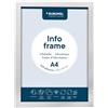Europel Cornice informativa magnetica autoadesiva in PVC, A4 argento, set da 2, facilmente rimovibile grazie al magnete, bifacciale, formato verticale o orizzontale, 23,8 x 17,6 cm