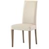 KONTE.DESIGN Set di 2 sedie PALMARIA in ecopelle beige, struttura e gambe in legno massello, 50x50x100 cm