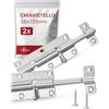 LouMaxx Set di 2 Chiavistelli per Porte - Catenaccio Porta 38x100 mm - Viti Incluse - Chiavistello di Sicurezza - Serratura Porta Interna - Bullone - Serratura di Sicurezza