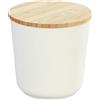 WENKO Barattolo Plaia 500 ml, barattolo per le scorte color crema con coperchio in bambù e anello in silicone, chiusura ermetica, barattolo adatto alla lavastoviglie, senza bisfenolo A, Ø 10.5x10.5 cm