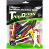 THIODOON Tee da Golf in Legno di Colore Misto Confezione da 100 Golf Tee 54mm 70 mm 83mm Tee in Legno a Minor attrito Allenamento per Golfer Professional Tee