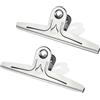 Coideal Clip fermacarte extra large, formato XXL, in acciaio inossidabile, 2 pezzi, resistenti, per i documenti dell'ufficio (argento, 30 cm)