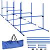 PawHut Set di 4 Ostacoli Agility Dog per Addestramento Cani ad Altezza Regolabile con Borsa da Trasporto Inclusa, 99x71x95cm, Blu|Aosom