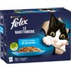 Purina Felix le Ghiottonerie Selezioni Deliziose in Gelatina Multipack - 12 bustine: 6x Salmone - 6x Tonno Cibo umido per gatti