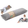 Totsy Baby Cuscino per dormire sul fianco 40x145 cm - cuscino lungo ergonomico Body Pillow fodera Bouclé morbido traspirante sfoderabile - certificato OEKO-TEX Grigiastro