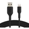 Belkin CAA002BT2MBK Cavo Lightning Intrecciato, Boost Charge Cavo da Lightning a USB per iPhone, iPad e Airpods, Cavo di Ricarica per iPhone Certificato MFi, 2 m, Nero