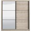 BellaHome Armadio madrid 2 ante scorrevoli con specchio, 212x61x215 cm